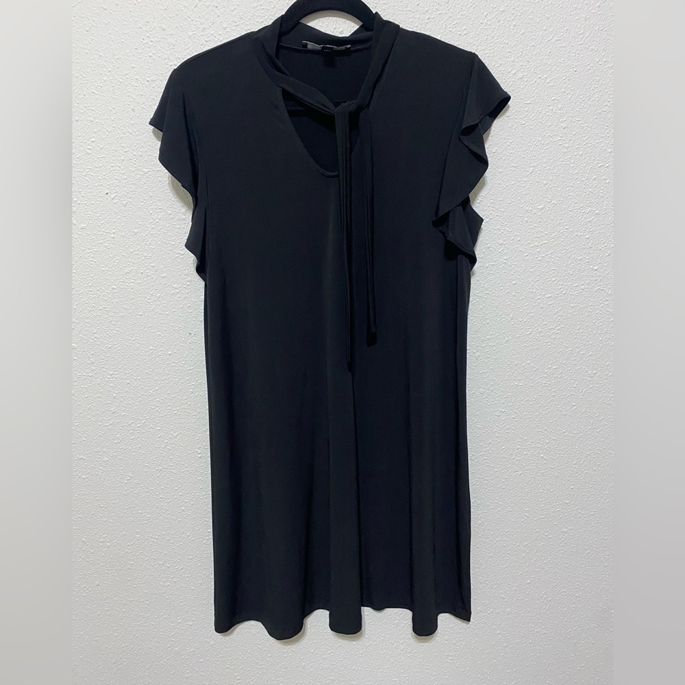 Chetta B Black Ruffle Sleeve Dress Size L